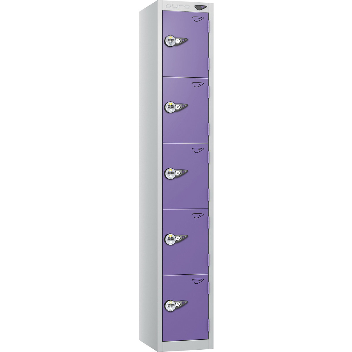 Pure Style Metal Lockers with Combination Locks | Pearl Silver Bioshell | Carbon Zero Manufactured
