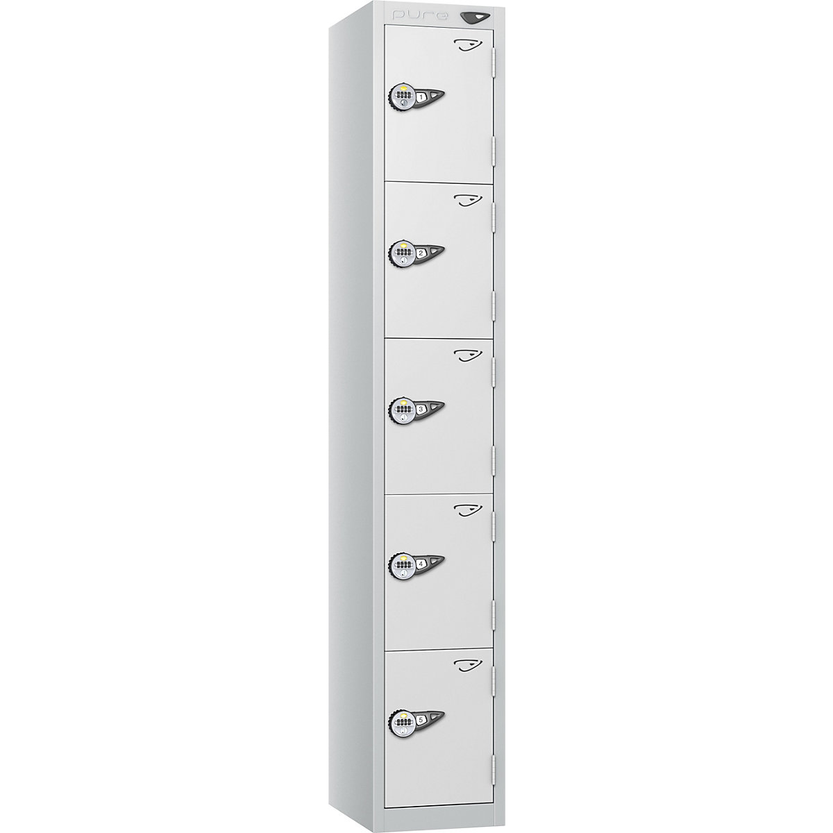 Pure Style Metal Lockers with Combination Locks | Pearl Silver Bioshell | Carbon Zero Manufactured