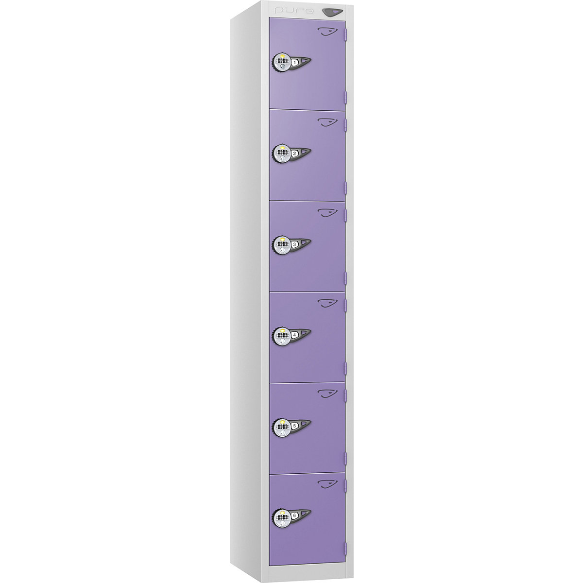 Pure Style Metal Lockers with Combination Locks | Pearl Silver Bioshell | Carbon Zero Manufactured