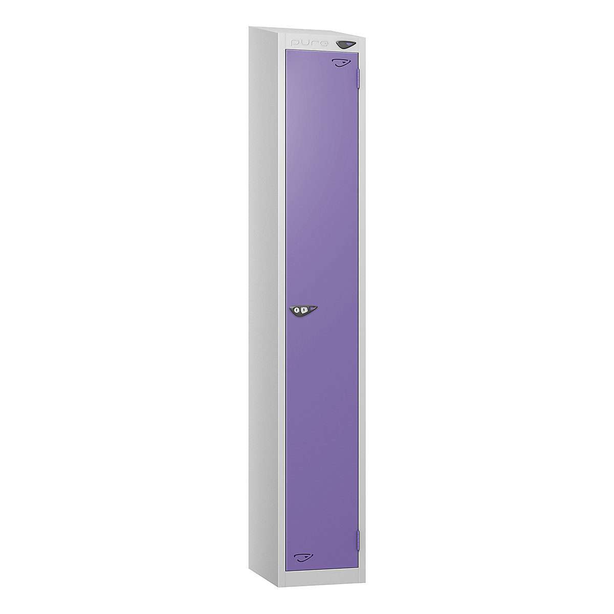 Pure Style Sloping Top Metal Lockers | Pearl Silver Bioshell | Carbon Zero Manufactured