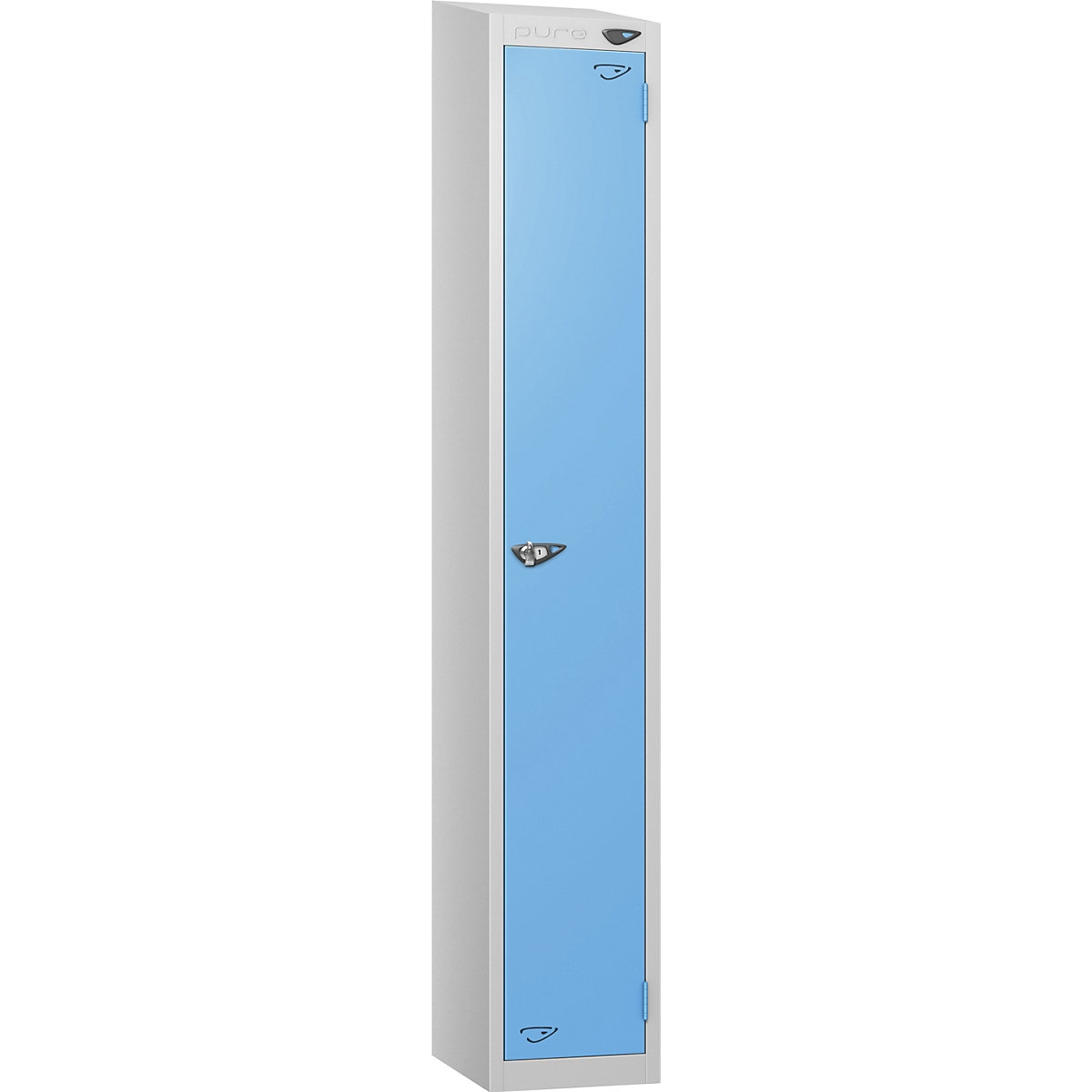 Pure Style Sloping Top Metal Lockers | Pearl Silver Bioshell | Carbon Zero Manufactured