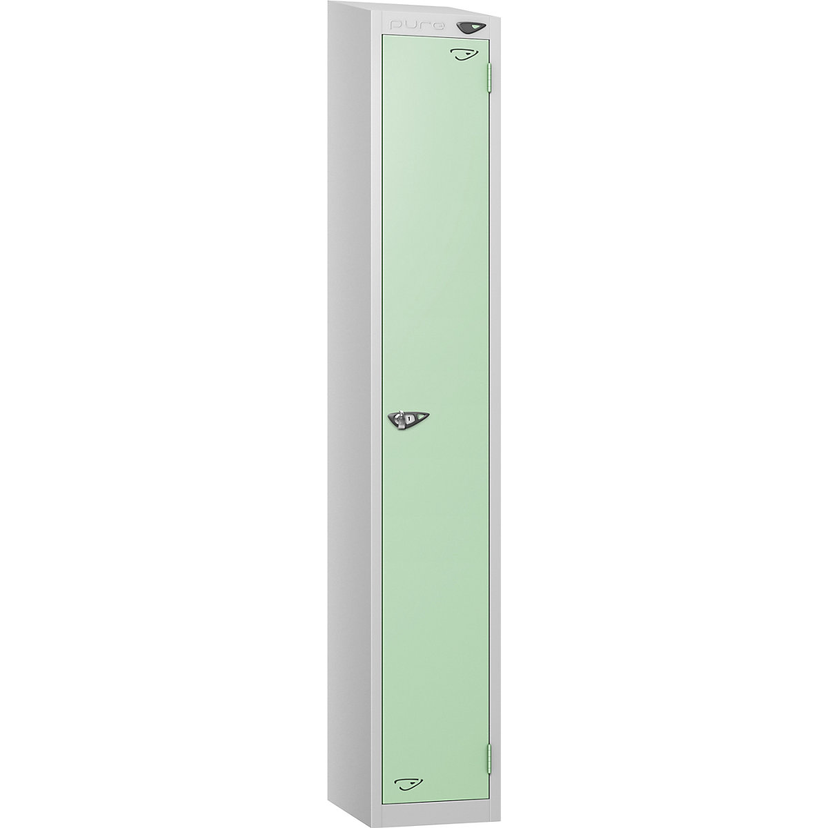 Pure Style Sloping Top Metal Lockers | Pearl Silver Bioshell | Carbon Zero Manufactured