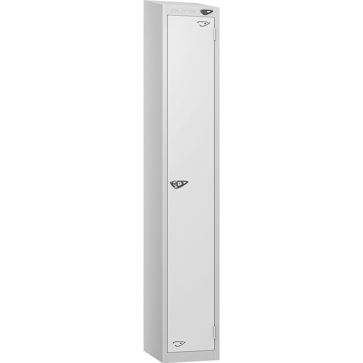 Pure Style Sloping Top Metal Lockers | Pearl Silver Bioshell | Carbon Zero Manufactured
