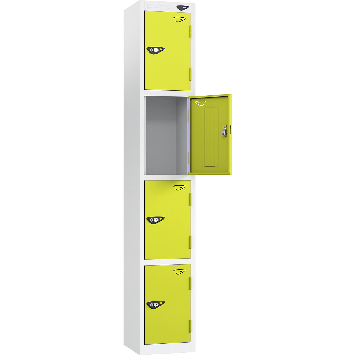Pure Style Sloping Top Metal Lockers | Pearl Silver Bioshell | Carbon Zero Manufactured (Product illustration 8)-7