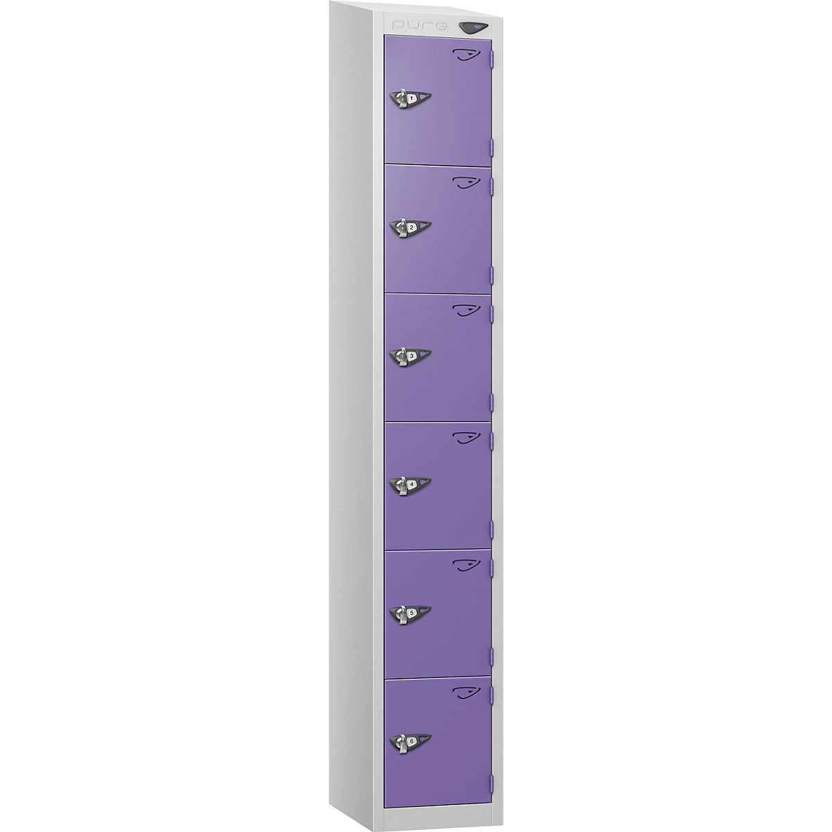 Pure Style Sloping Top Metal Lockers | Pearl Silver Bioshell | Carbon Zero Manufactured