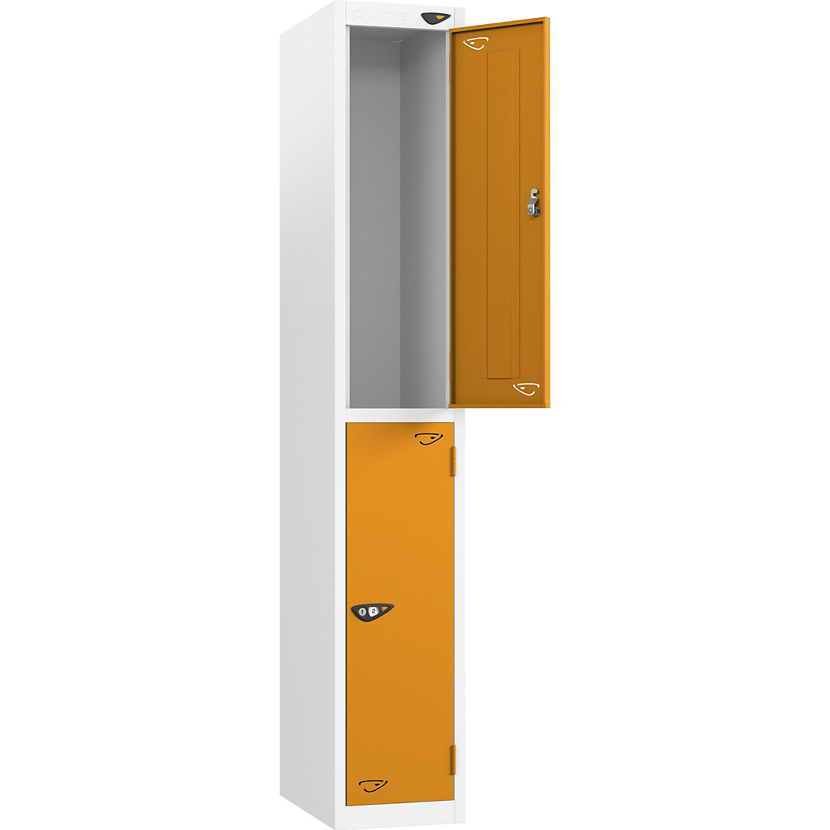 Pure Style Sloping Top Metal Lockers | Pearl Silver Bioshell (Product illustration 5)-4