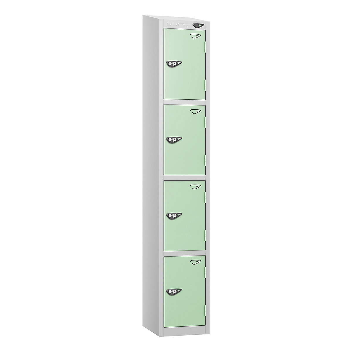 Pure Style Sloping Top Metal Lockers | Pearl Silver Bioshell (Product illustration 8)-7