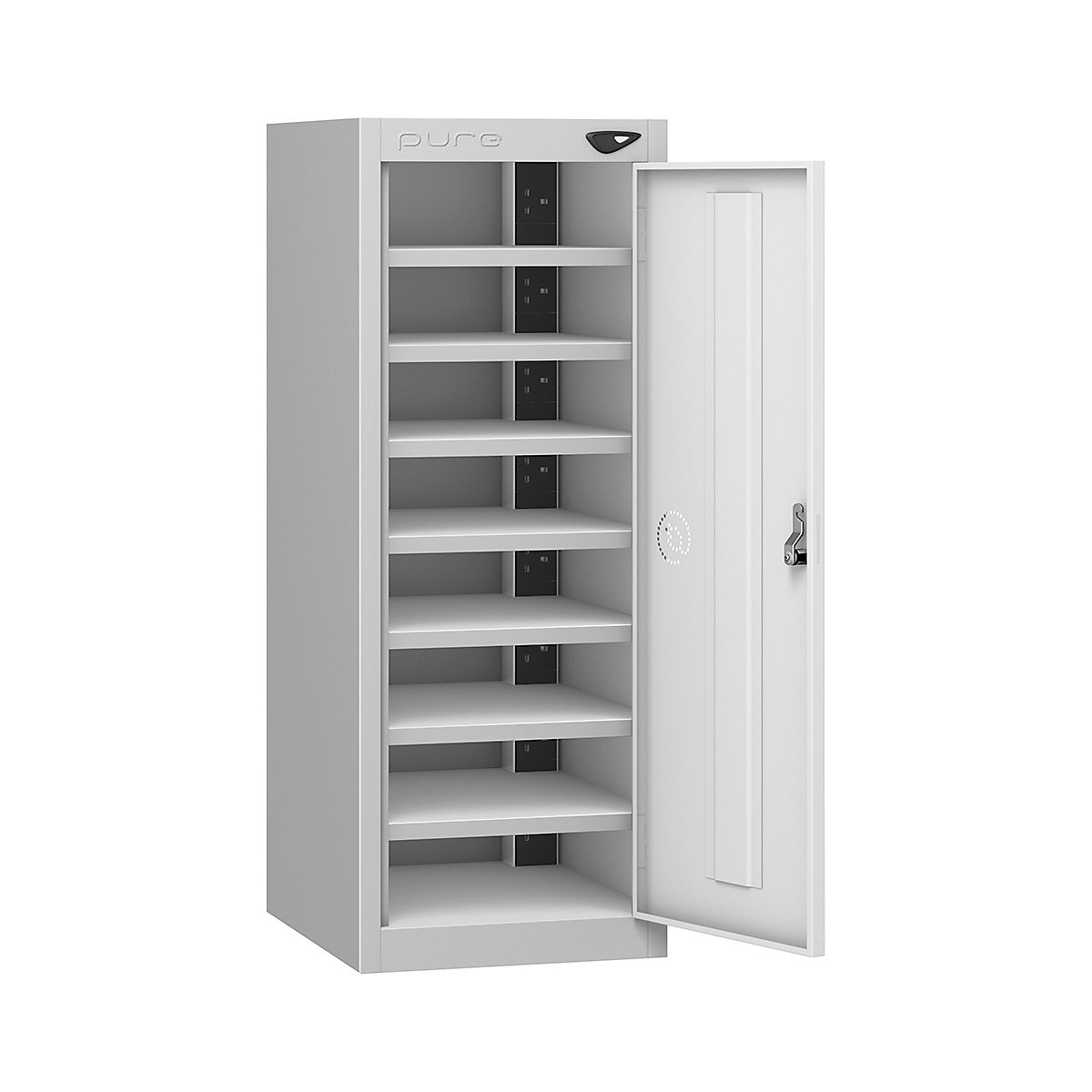 Pure Power Low Laptop Charging Lockers | 1000h mm, Pure Power Low Laptop Charging Lockers | 1000h mm, Pure Power Low Laptop Charging Locker | 8 Compartment | Dual USBa & USBc Port | 1000h x 380w x 450d mm | Mechanical Combination Lock | Arctic White Door-4