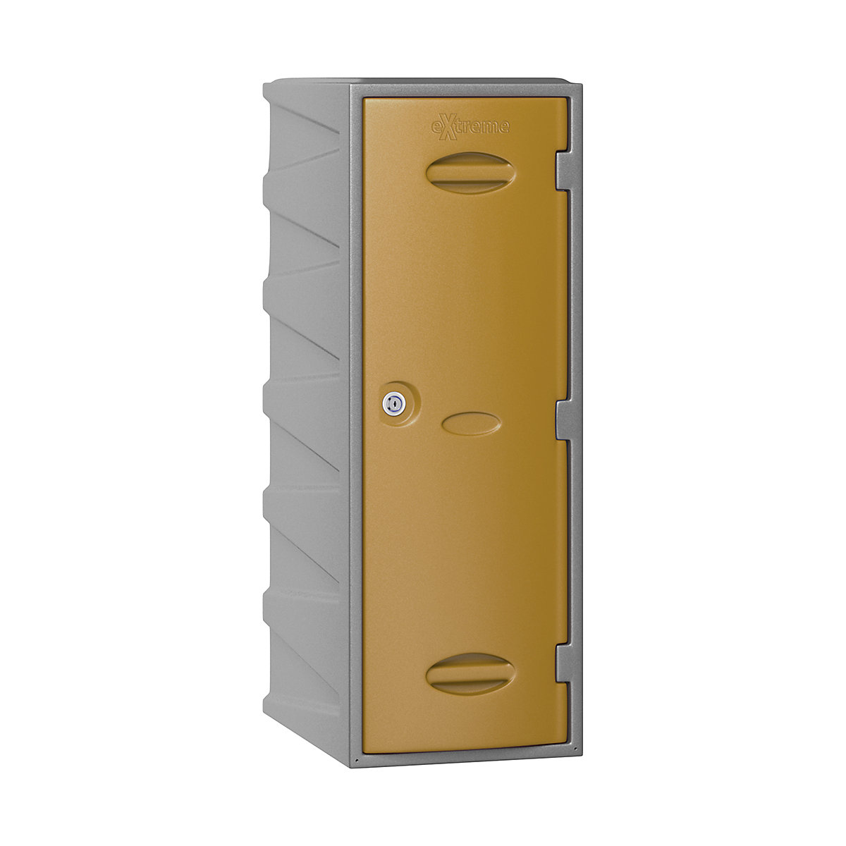 Pure Extreme Plastic Lockers, Pure Extreme Plastic Lockers, Pure Extreme Lockers | 900h x 320w x 460d mm | 1 Door | Pewter Carcass | Extreme Gold Door | Hasp & Staple-3
