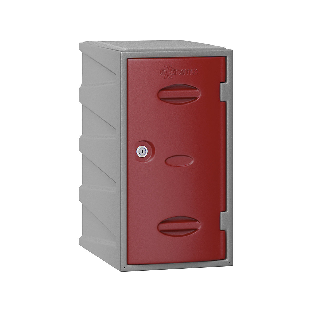 Pure Extreme Plastic Lockers, Pure Extreme Plastic Lockers, Pure Extreme Lockers | 600h x 320w x 460d mm | 1 Door | Pewter Carcass | Extreme Red Door | Mechanical Combination-2