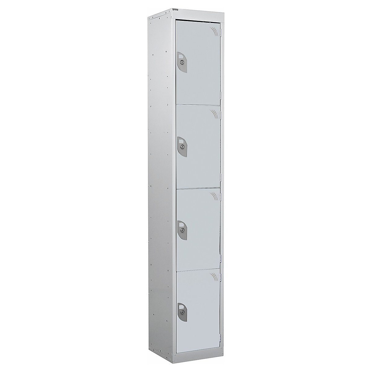 Mercian Four Door Metal Storage Lockers, Mercian Four Door Metal Storage Lockers, Mercian Four Door Metal Storage Locker | 1800h x 300w x 300d mm | Grey Door | Padlock Hasp Lock-3