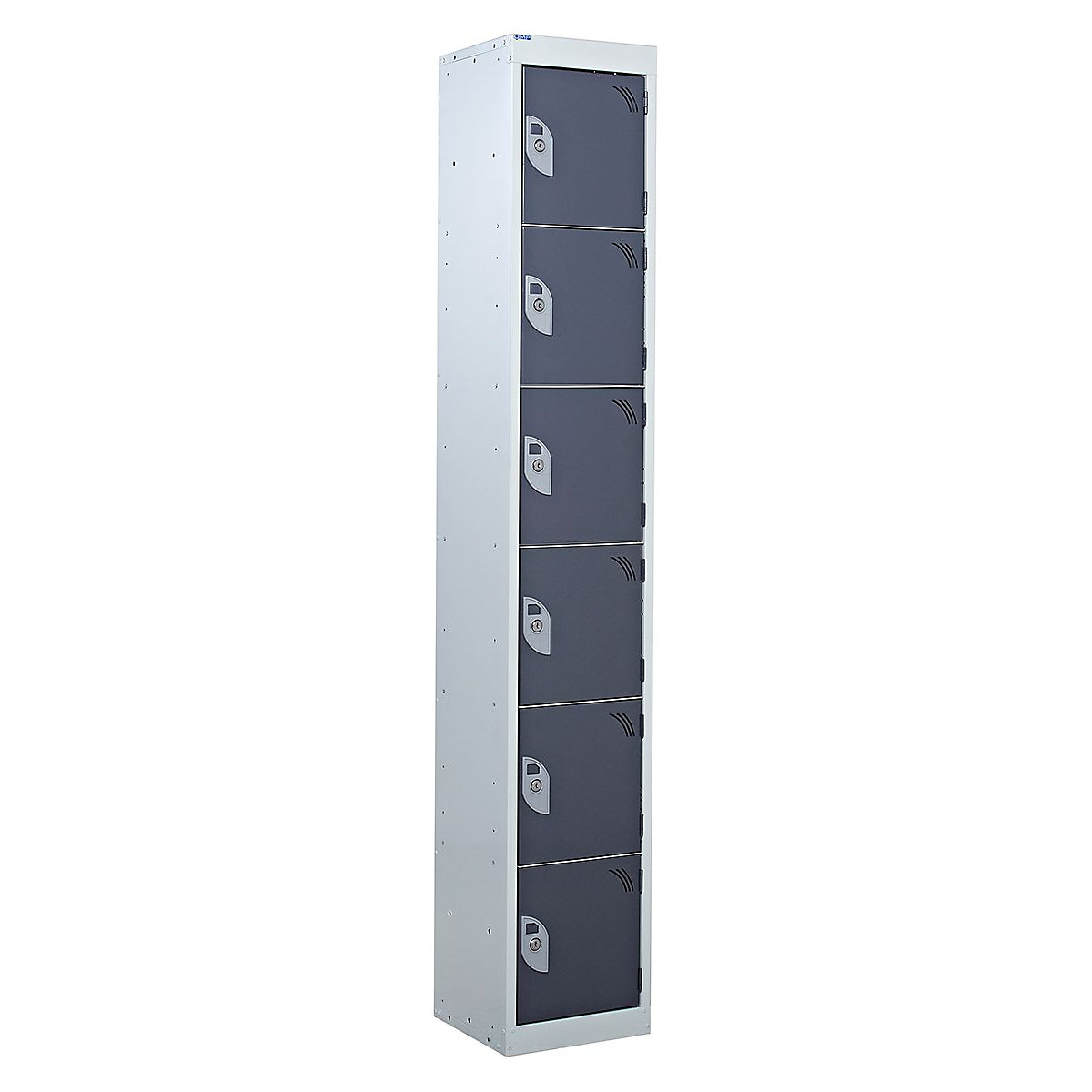 Mercian Six Door Metal Storage Lockers, Mercian Six Door Metal Storage Lockers, Mercian Six Door Metal Storage Locker | 1800h x 300w x 300d mm | Dark Grey | Padlock Hasp Lock-5