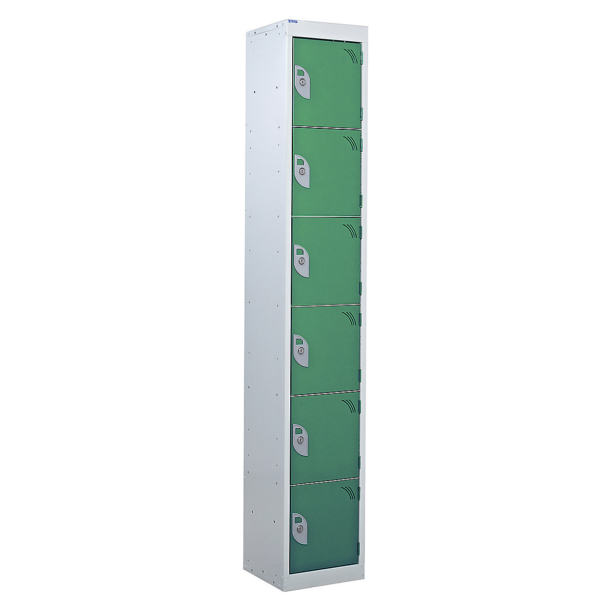 Mercian Six Door Metal Storage Lockers, Mercian Six Door Metal Storage Lockers, Mercian Six Door Metal Storage Locker | 1800h x 300w x 300d mm | Green Door | Key Lock-2