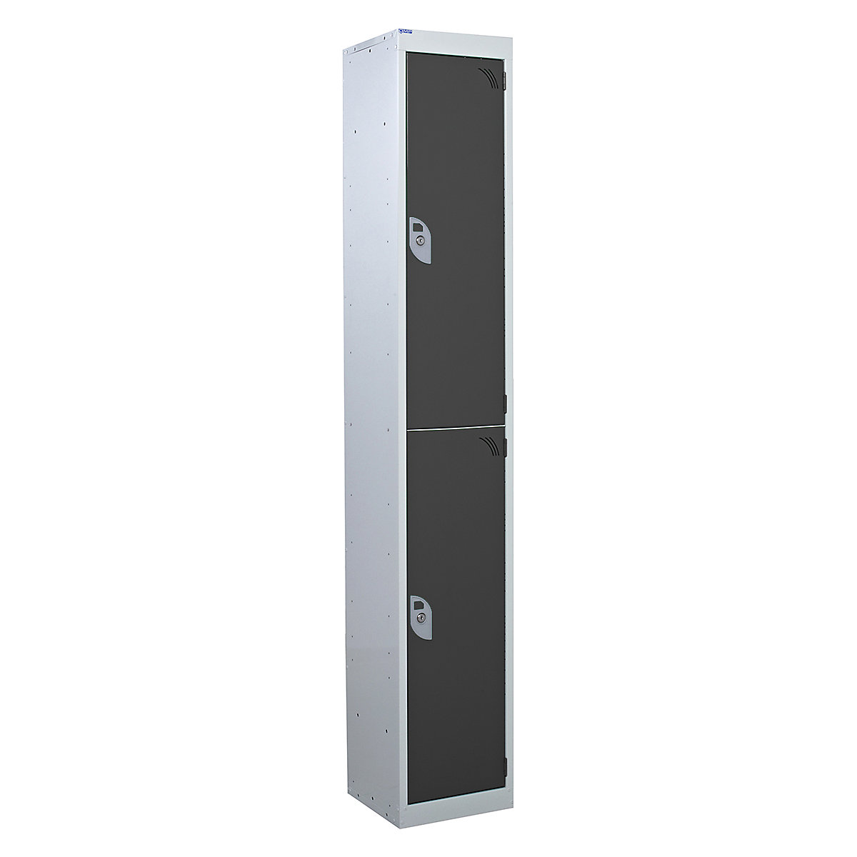 Mercian Two Door Metal Storage Lockers, Mercian Two Door Metal Storage Lockers, Mercian Two Door Metal Storage Locker | 1800h x 300w x 450d mm | Dark Grey | Key Lock-2