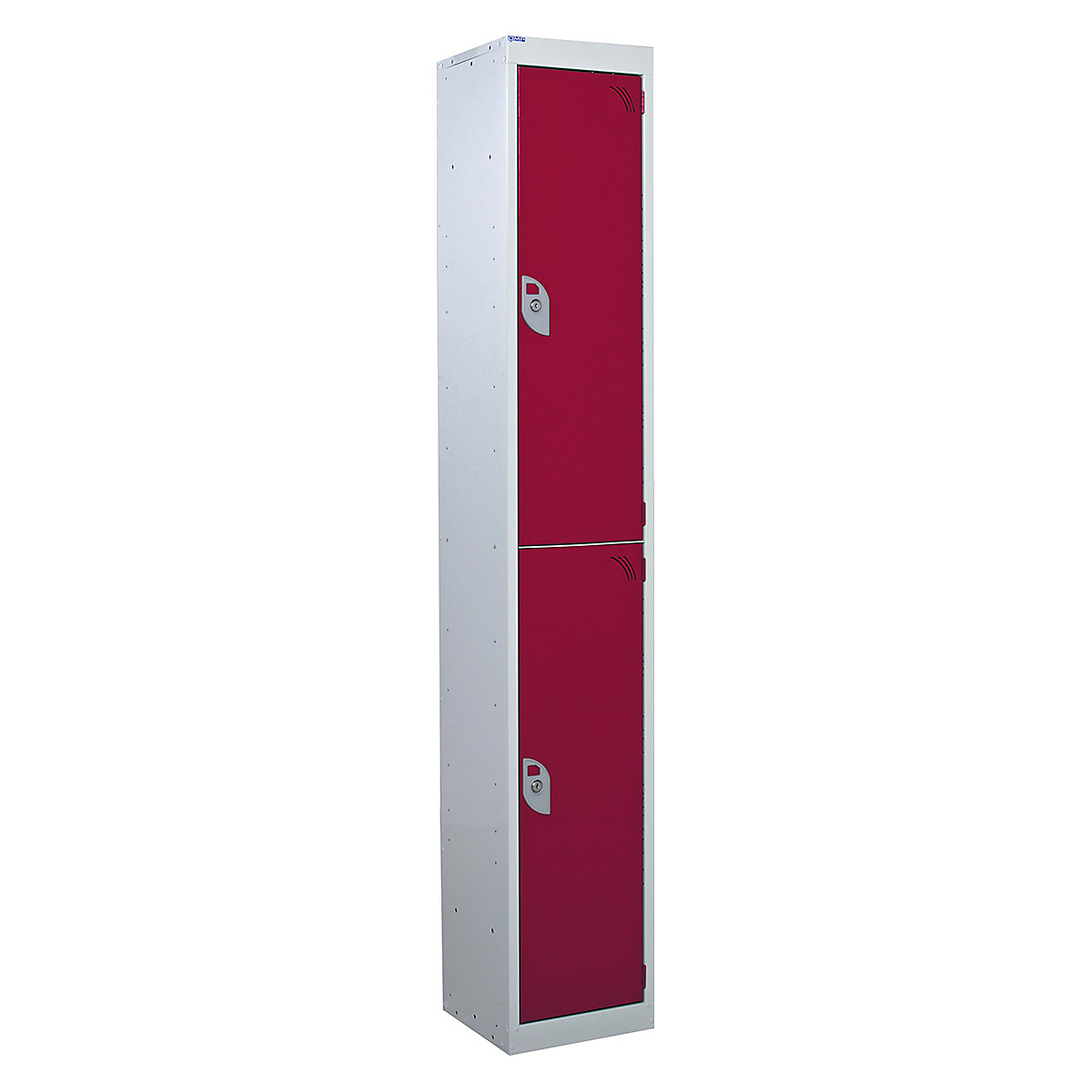 Mercian Two Door Metal Storage Lockers, Mercian Two Door Metal Storage Lockers, Mercian Two Door Metal Storage Locker | 1800h x 300w x 300d mm | Red Door | Key Lock-6