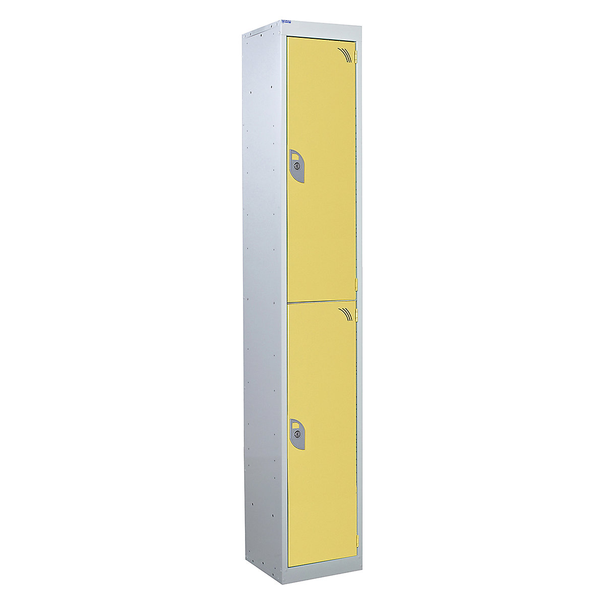 Mercian Two Door Metal Storage Lockers, Mercian Two Door Metal Storage Lockers, Mercian Two Door Metal Storage Locker | 1800h x 300w x 450d mm | Yellow Door | Padlock Hasp Lock-5