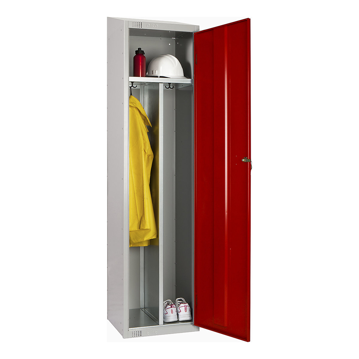 Elite Clean & Dirty Metal Storage Lockers, Elite Clean & Dirty Metal Storage Lockers, Elite Clean & Dirty Sloping Top Locker | 1950h x 450w x 450d mm | Red | Key Lock-6