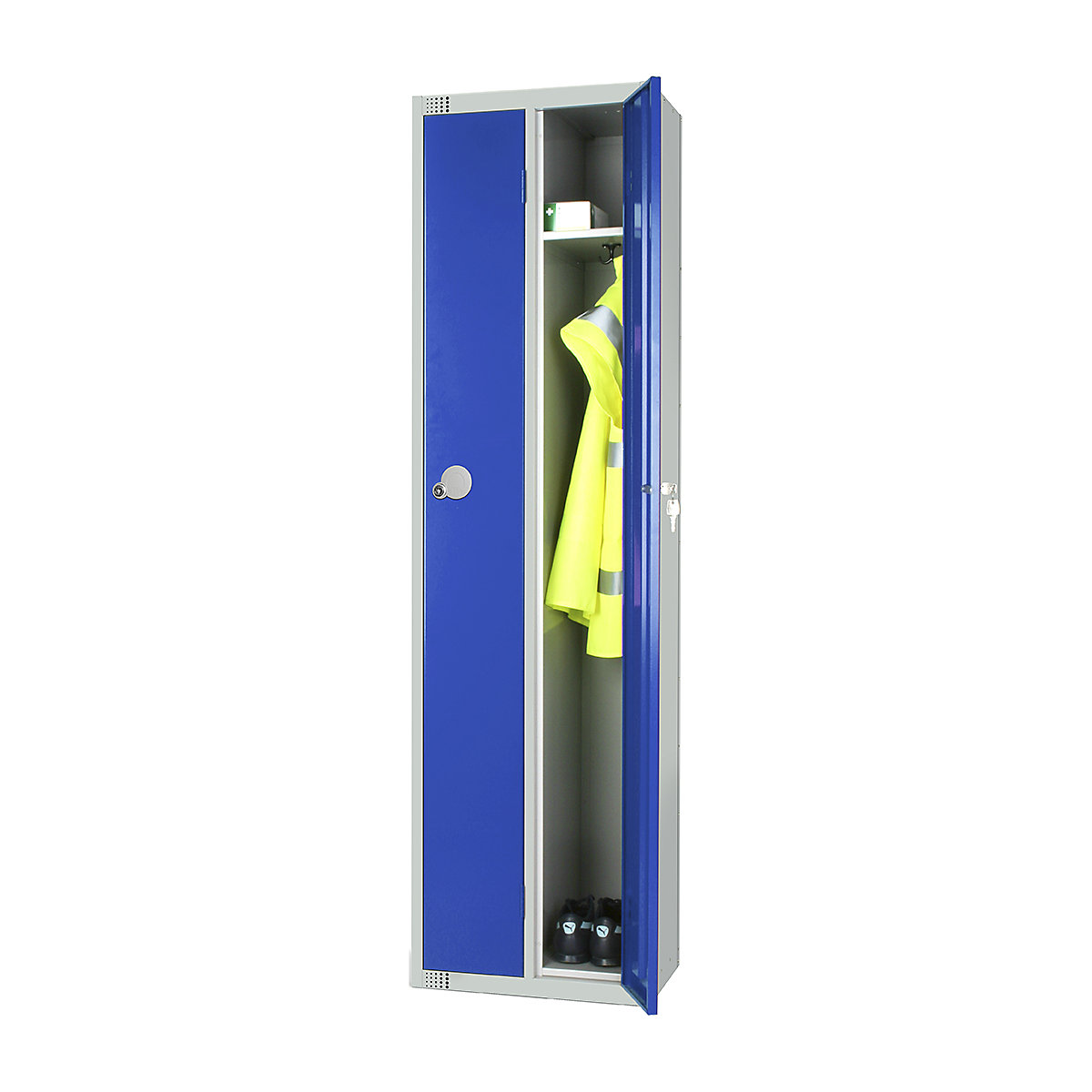 Elite Twin Storage Metal Storage Lockers, Elite Twin Storage Metal Storage Lockers, Elite Twin Storage Locker | 1800h x 450w x 450d mm | Blue | Padlock-1
