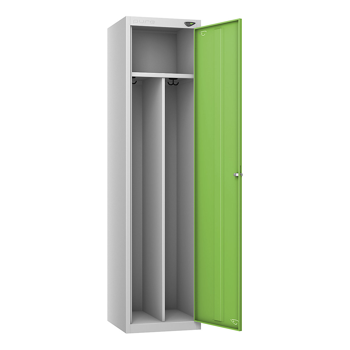 Pure Clean & Dirty Lockers, Pure Clean & Dirty Lockers, Pure Clean & Dirty Sloping Top Locker | 1950h x 450w x 450d mm | Mechanical Combination Lock | Pearl Silver Carcass | Forest Green Door-4