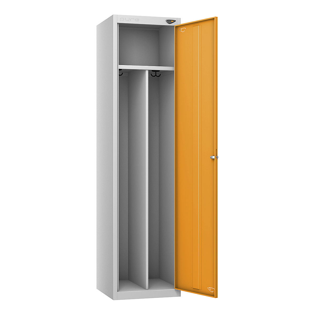 Pure Clean & Dirty Lockers, Pure Clean & Dirty Lockers, Pure Clean & Dirty Sloping Top Locker | 1950h x 450w x 450d mm | Digital Combination Lock | Pearl Silver Carcass | Magma Orange Door-7