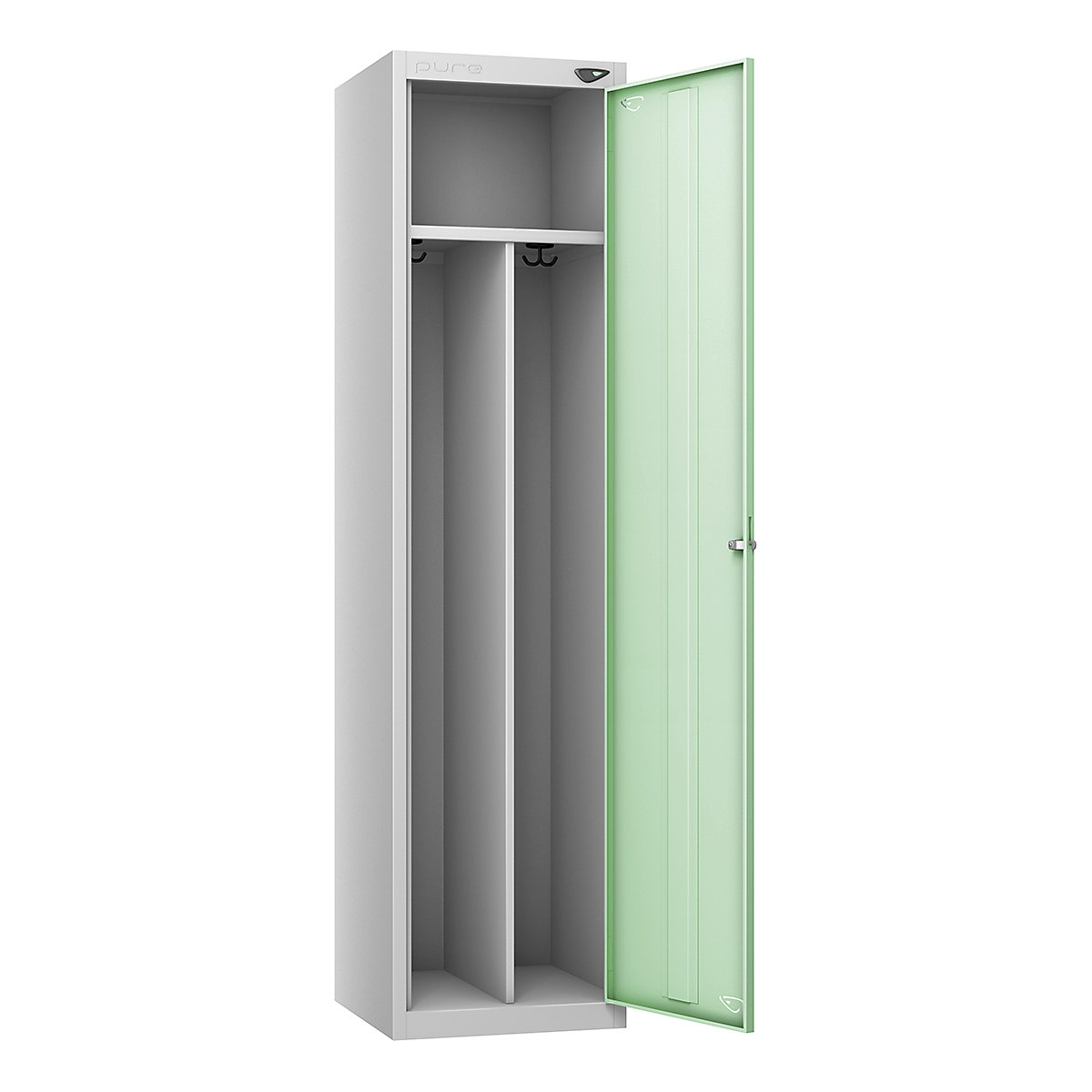 Pure Clean & Dirty Lockers, Pure Clean & Dirty Lockers, Pure Clean & Dirty Sloping Top Locker | 1950h x 450w x 450d mm | Digital Combination Lock | Pearl Silver Carcass | Mint Green Door-8
