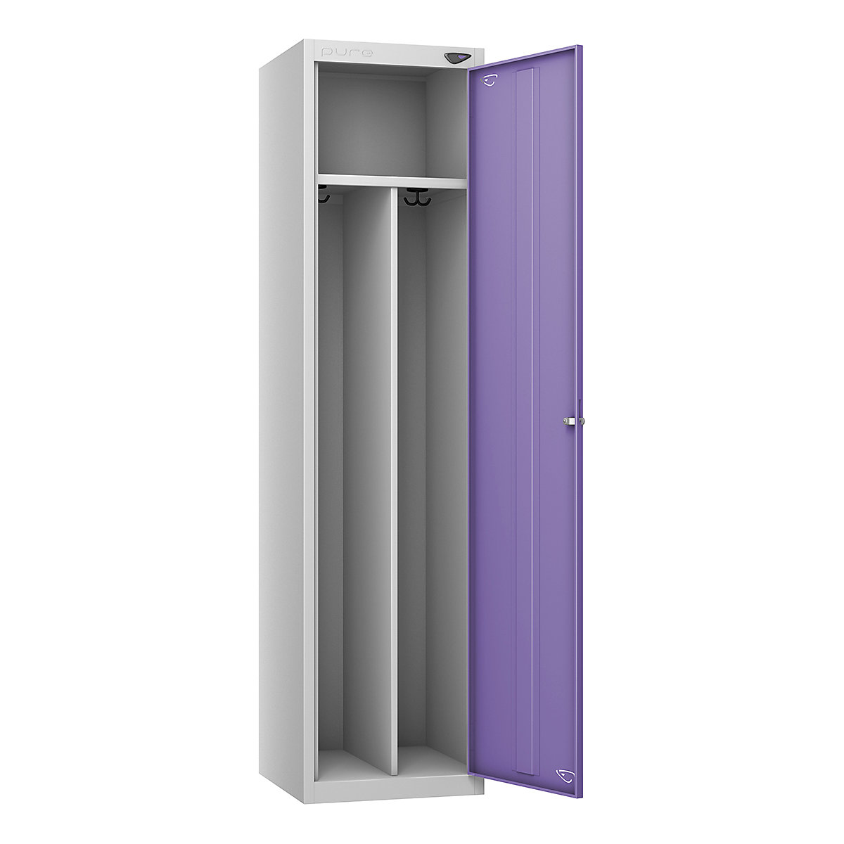 Pure Clean & Dirty Lockers, Pure Clean & Dirty Lockers, Pure Clean & Dirty Locker | 1800h x 450w x 450d mm | Digital Combination Lock | Pearl Silver Carcass | Orchid Violet Door-9