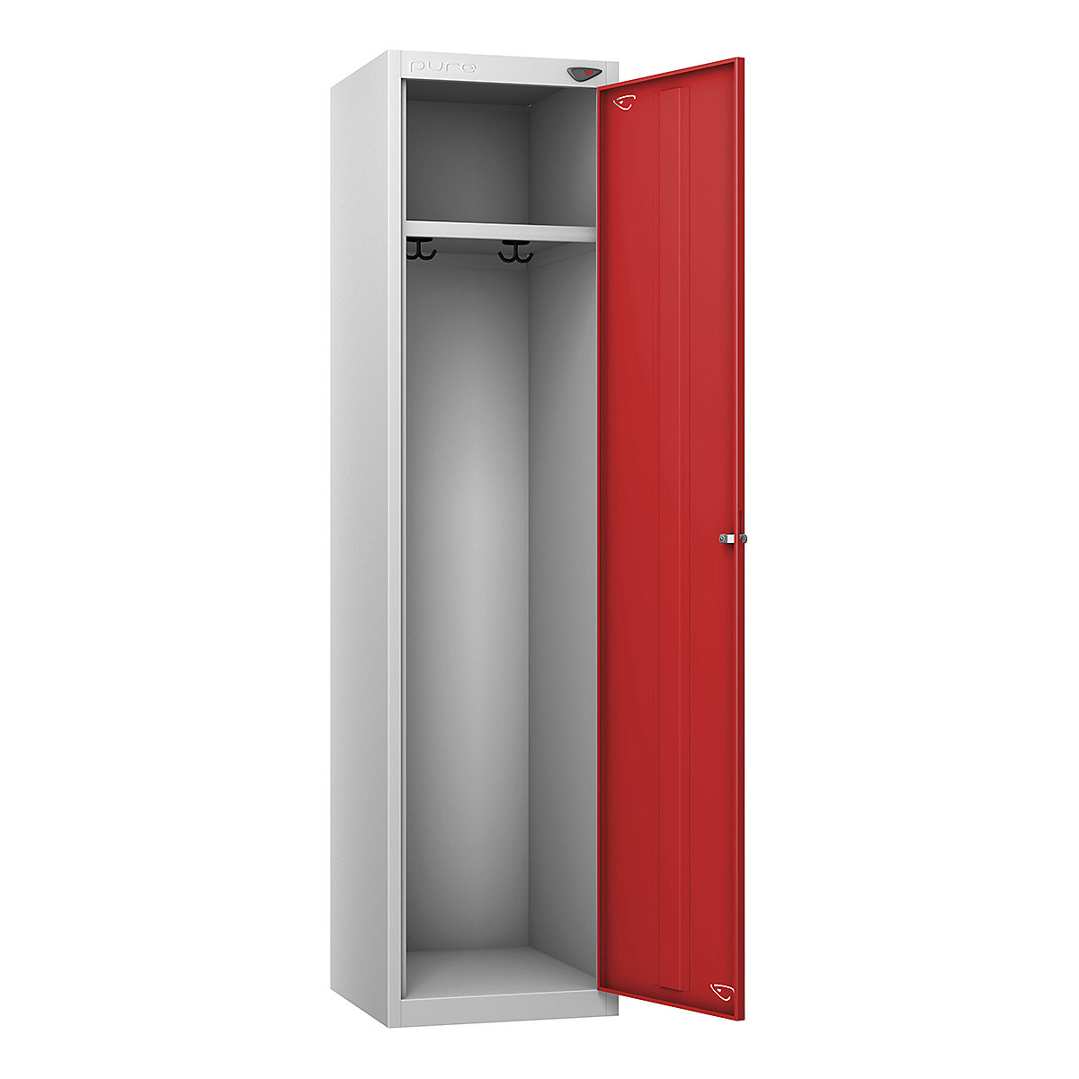 Pure Emergency Services Lockers, Pure Emergency Services Lockers, Pure Emergency Services Locker | 1800h x 450w x 550d mm | Hasp & Staple Lock | Pearl Silver Carcass | Flame Red Door-4