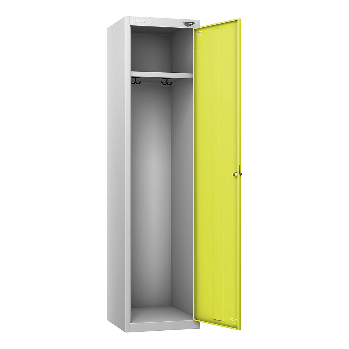 Pure Emergency Services Lockers, Pure Emergency Services Lockers, Pure Emergency Services Sloping Top Locker | 1950h x 450w x 550d mm | Hasp & Staple Lock | Pearl Silver Carcass | Lime Light Door-6