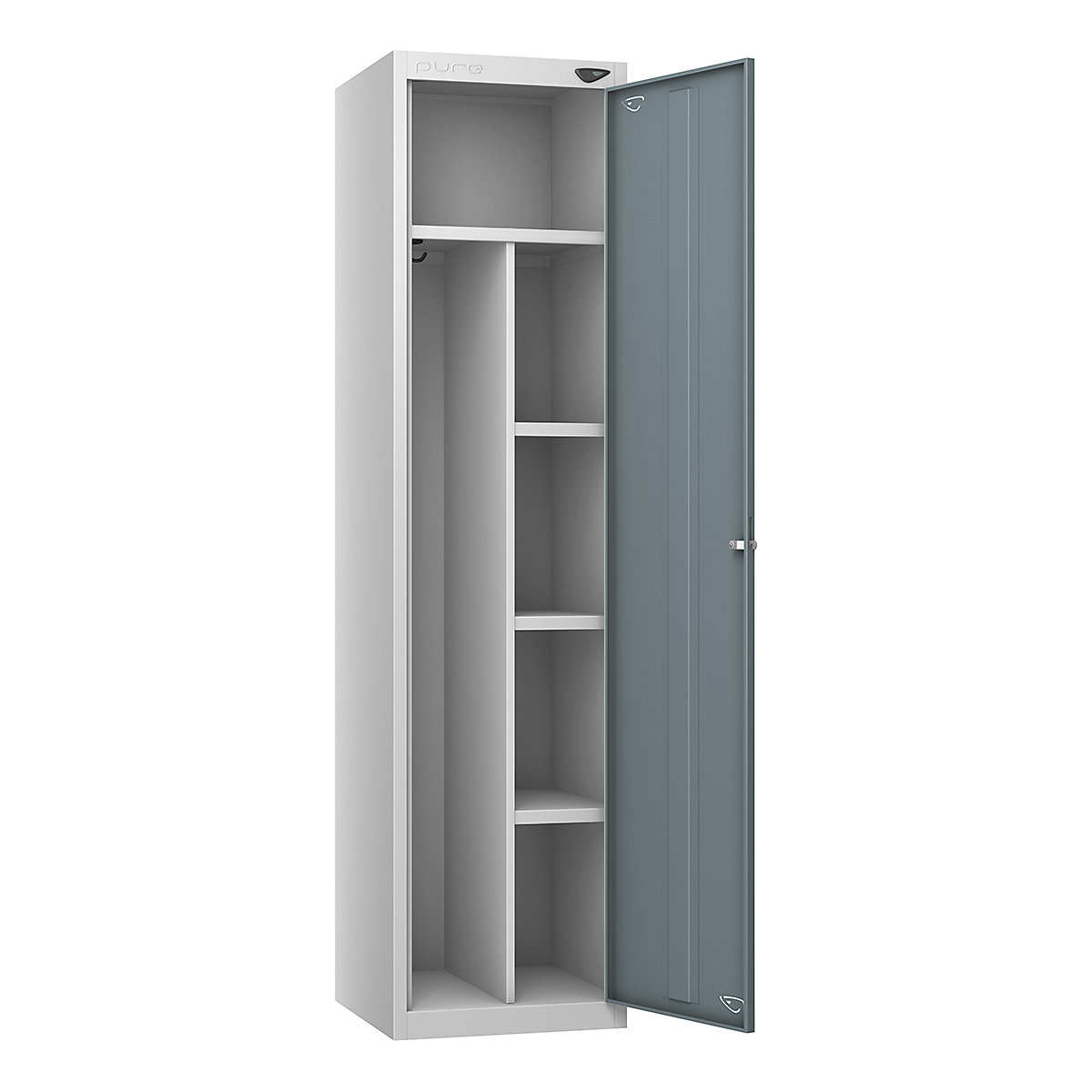 Pure Uniform Lockers, Pure Uniform Lockers, Pure Uniform Locker | 1800h x 450w x 450d mm | Mechanical Combination Lock | Pearl Silver Carcass | Slate Grey Door-12
