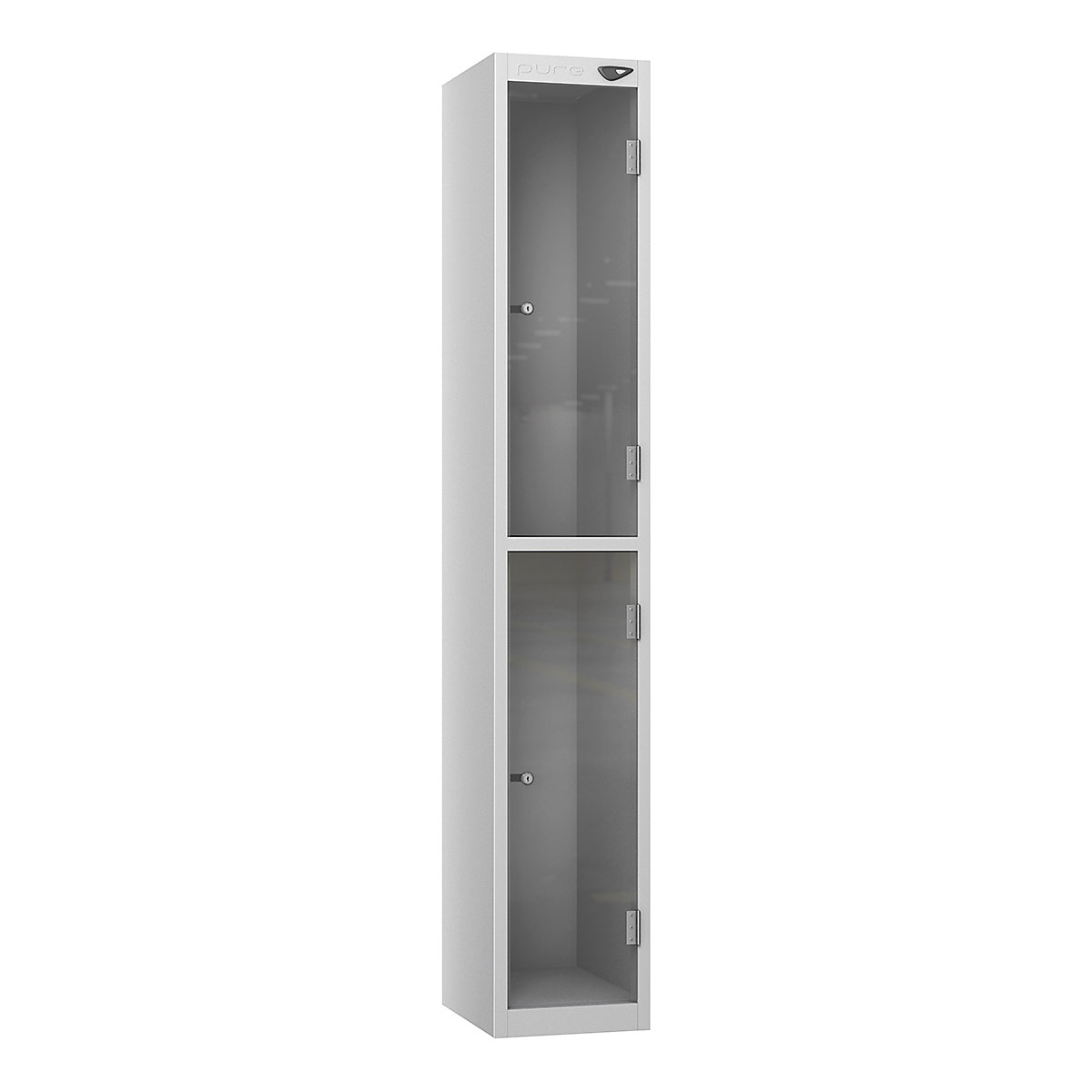 Pure Crystal Clear View Locker | Pearl Silver Carcass | Clear Door