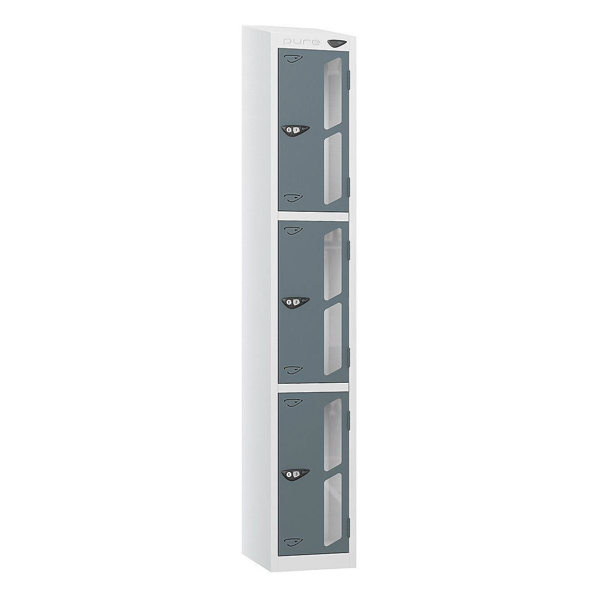 Pure Prime Sloping Top Vision Panel Locker | Pearl Silver Bioshell | Carbon Zero Manufactured