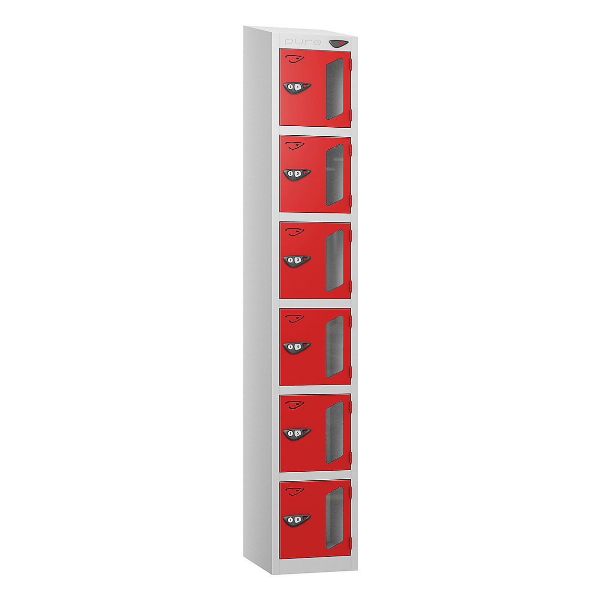 Pure Prime Sloping Top Vision Panel Locker | Pearl Silver Bioshell | Carbon Zero Manufactured