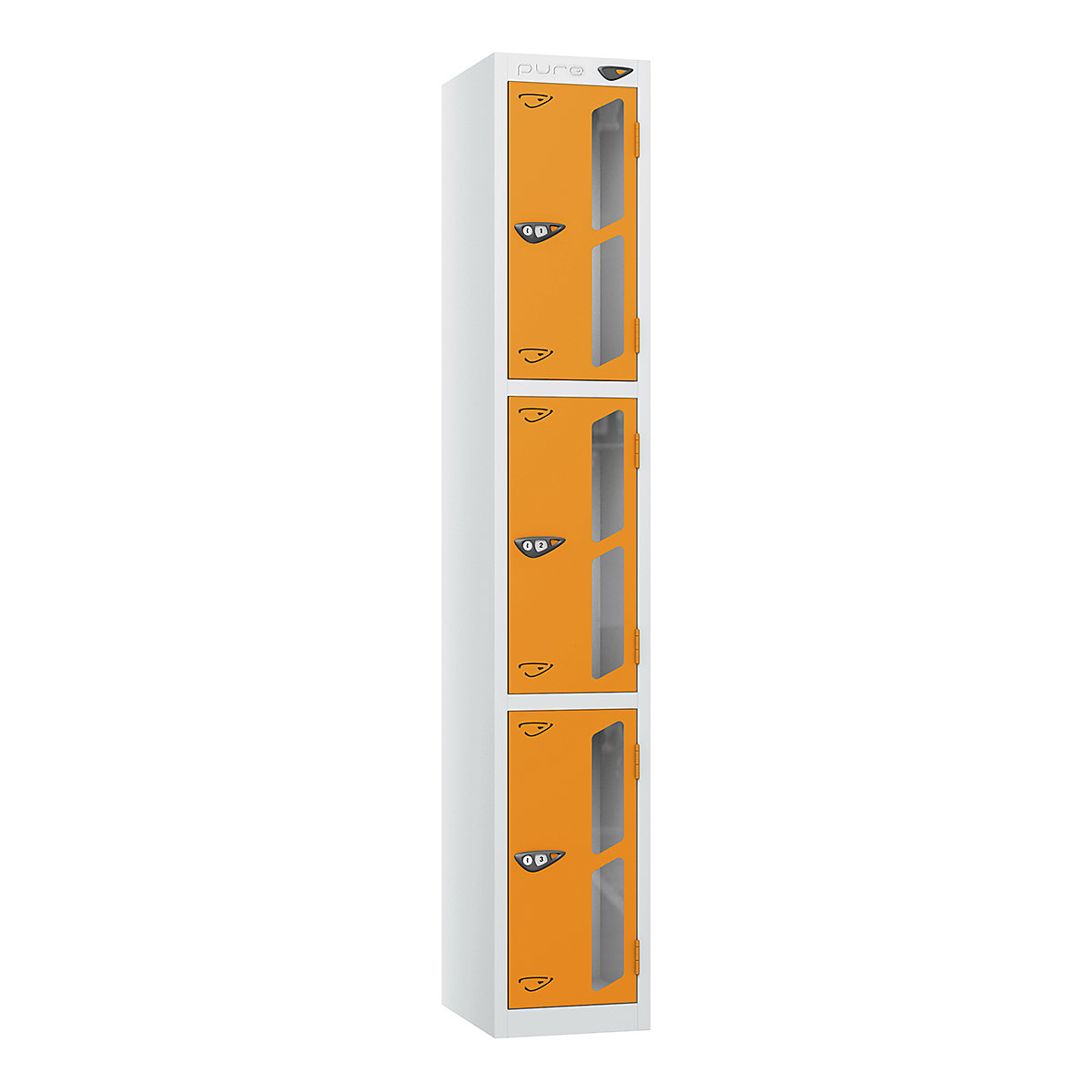 Pure Prime Sloping Top Vision Panel Locker | Pearl Silver Bioshell | Carbon Zero Manufactured
