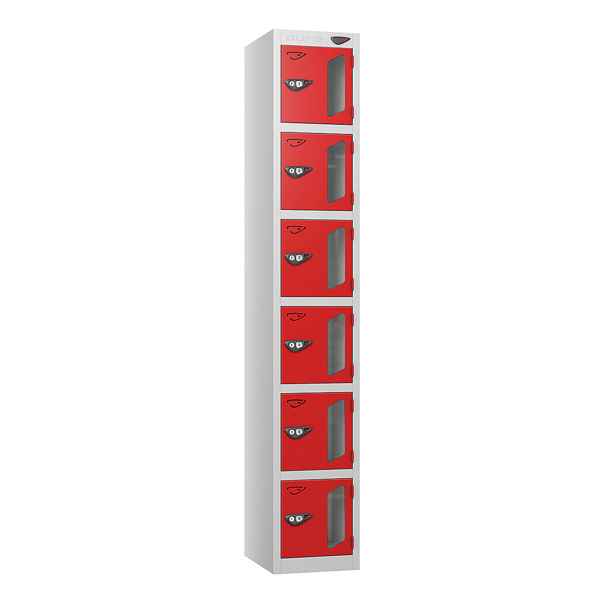 Pure Prime Sloping Top Vision Panel Locker | Pearl Silver Bioshell (Product illustration 3)-2