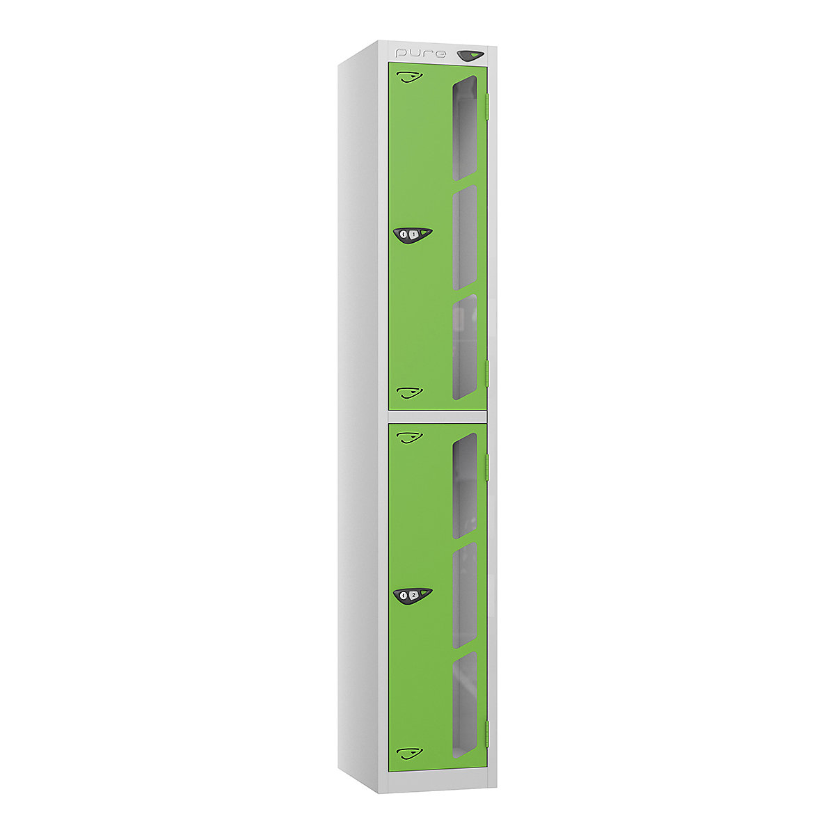 Pure Prime Vision Panel Lockers | Pearl Silver Bioshell | Carbon Zero Manufactured