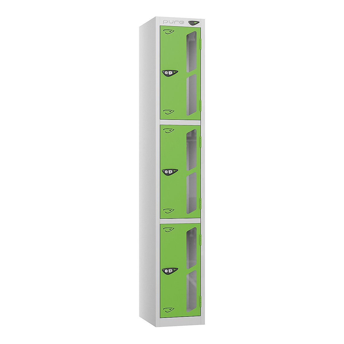 Pure Prime Vision Panel Lockers | Pearl Silver Bioshell | Carbon Zero Manufactured