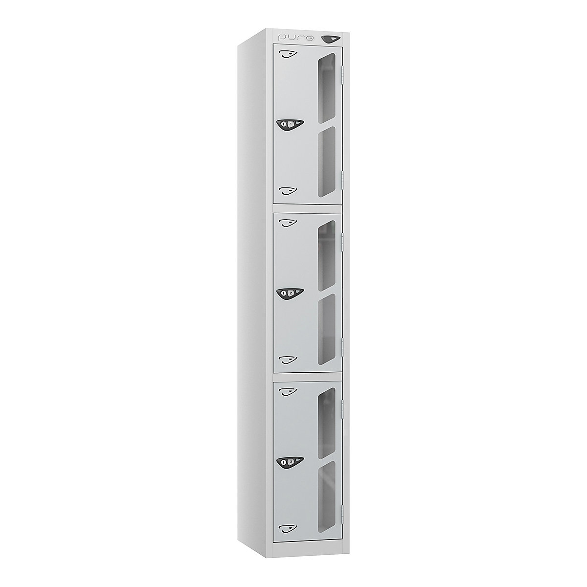 Pure Prime Vision Panel Lockers | Pearl Silver Bioshell | Carbon Zero Manufactured