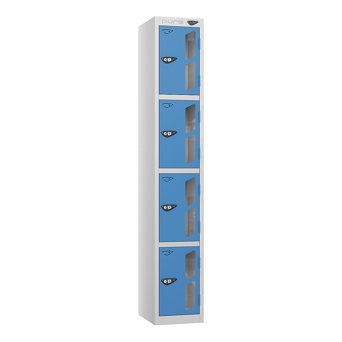 Pure Prime Vision Panel Lockers | Pearl Silver Bioshell | Carbon Zero Manufactured