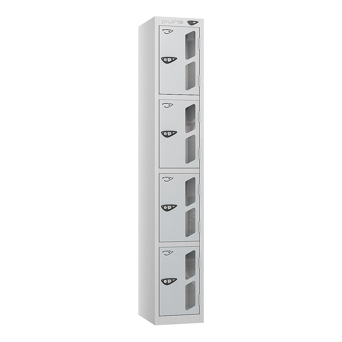Pure Prime Vision Panel Lockers | Pearl Silver Bioshell | Carbon Zero Manufactured