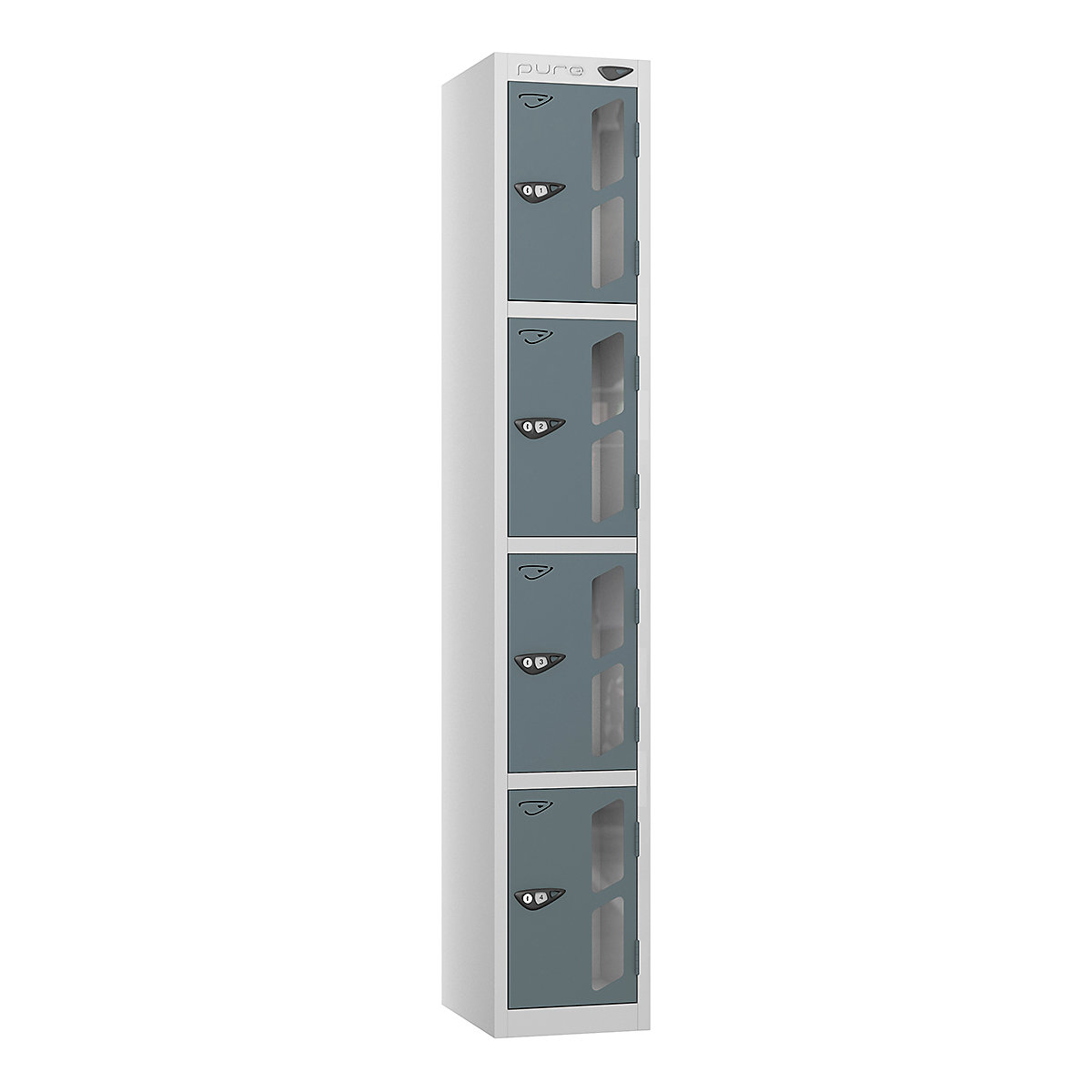 Pure Prime Vision Panel Lockers | Pearl Silver Bioshell | Carbon Zero Manufactured