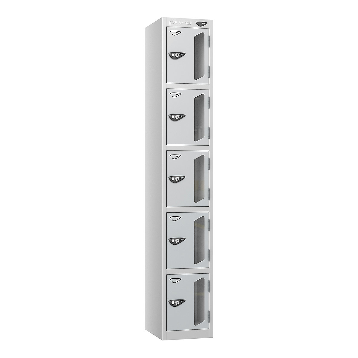 Pure Prime Vision Panel Lockers | Pearl Silver Bioshell | Carbon Zero Manufactured