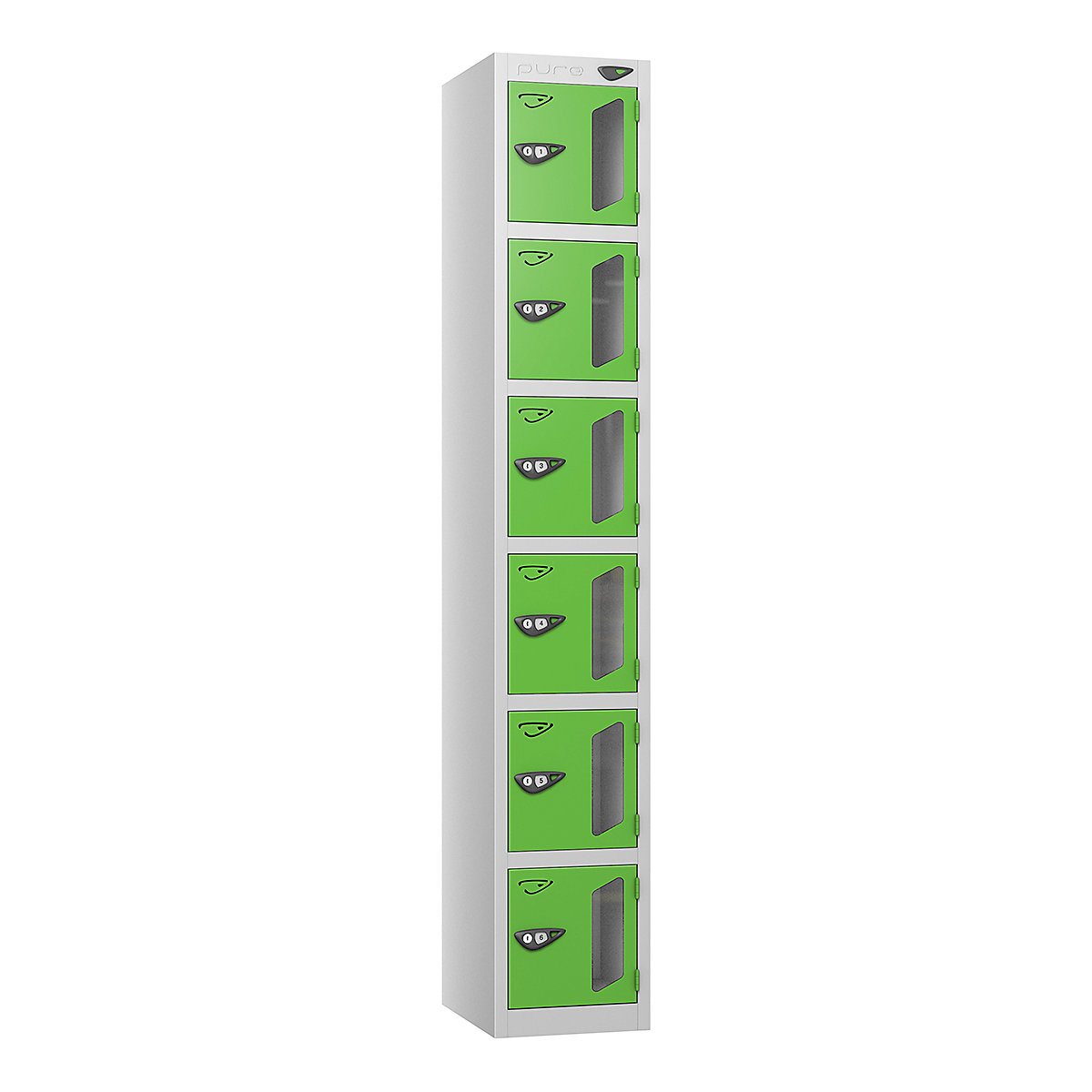 Pure Prime Vision Panel Lockers | Pearl Silver Bioshell | Carbon Zero Manufactured