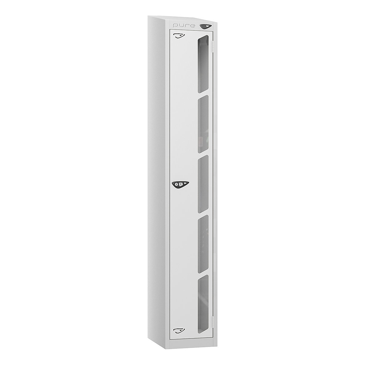 Pure Style Sloping Top Vision Panel Locker | Pearl Silver Bioshell | Carbon Zero Manufactured