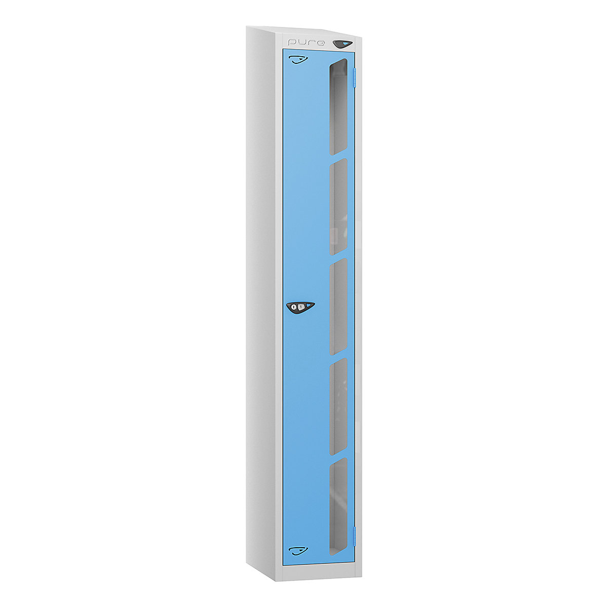Pure Style Sloping Top Vision Panel Locker | Pearl Silver Bioshell | Carbon Zero Manufactured (Product illustration 3)-2
