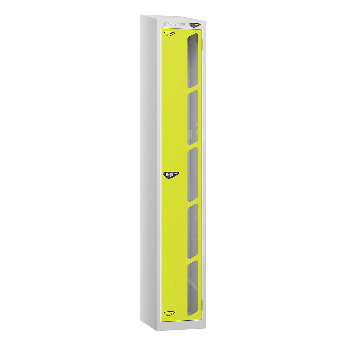 Pure Style Sloping Top Vision Panel Locker | Pearl Silver Bioshell | Carbon Zero Manufactured