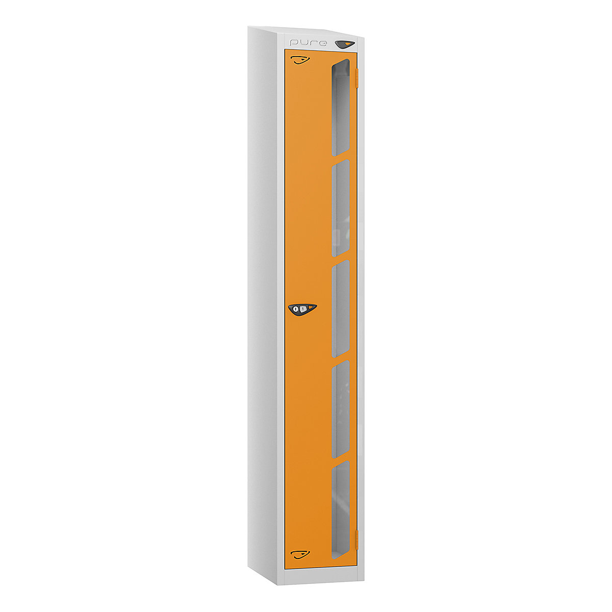 Pure Style Sloping Top Vision Panel Locker | Pearl Silver Bioshell | Carbon Zero Manufactured