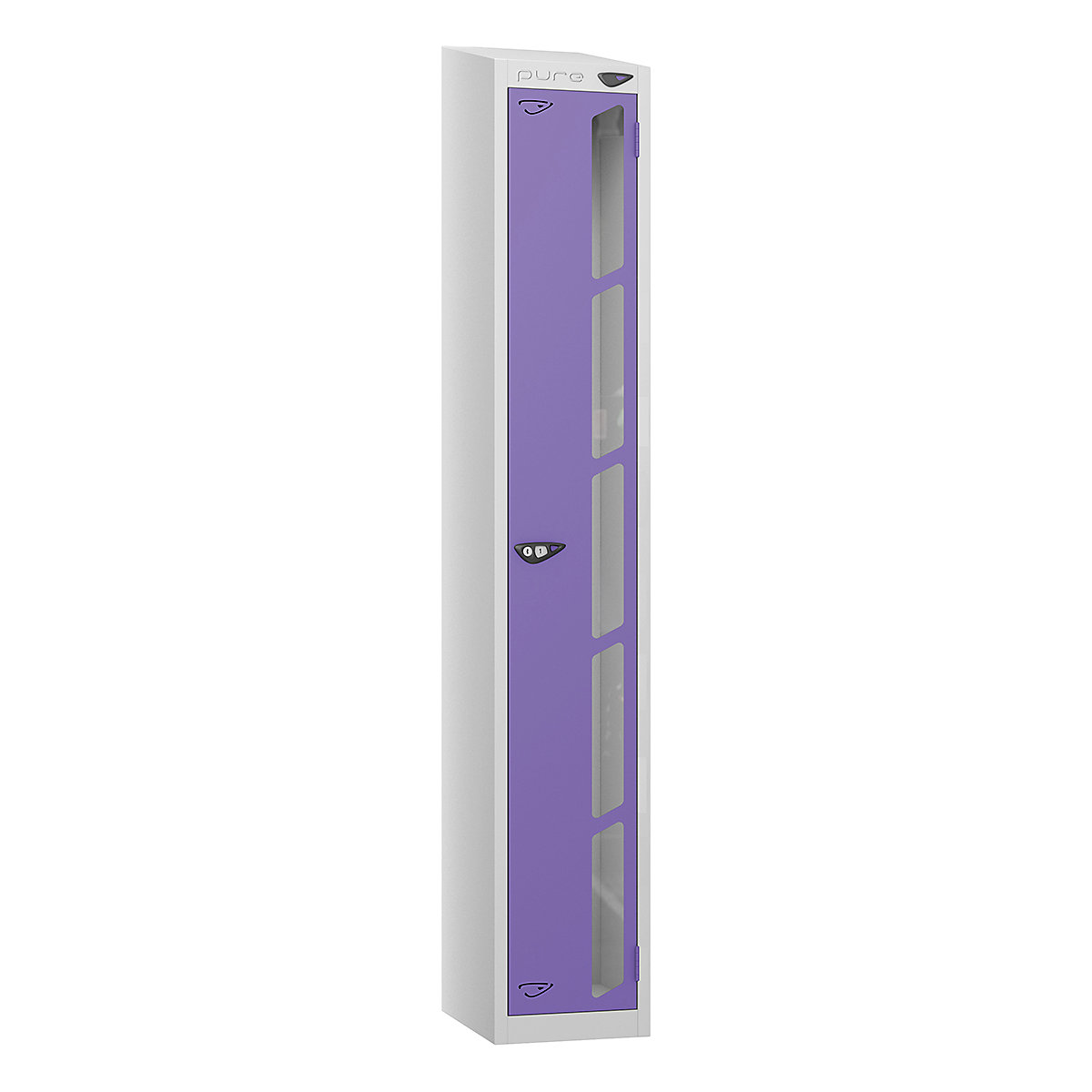 Pure Style Sloping Top Vision Panel Locker | Pearl Silver Bioshell | Carbon Zero Manufactured