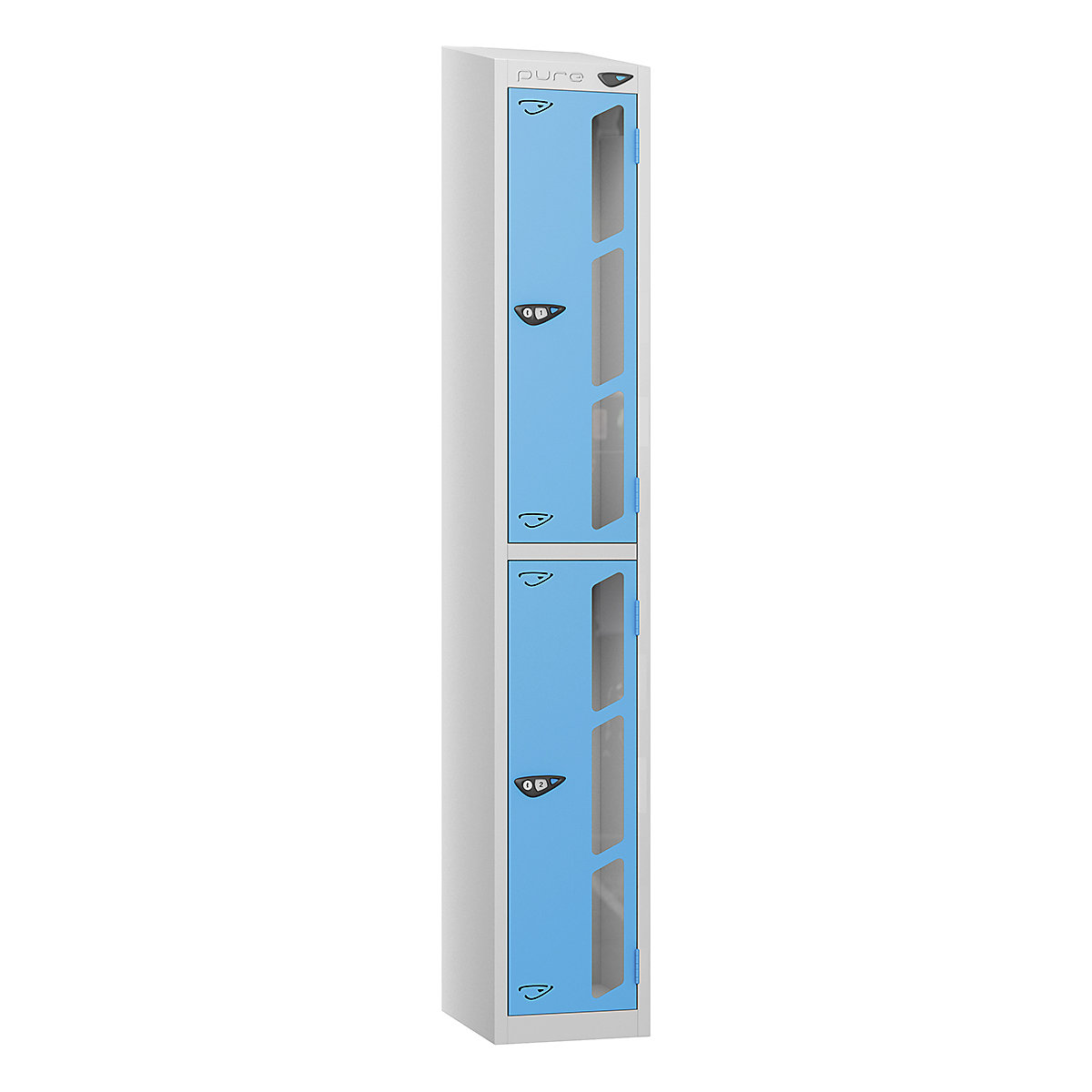 Pure Style Sloping Top Vision Panel Locker | Pearl Silver Bioshell | Carbon Zero Manufactured