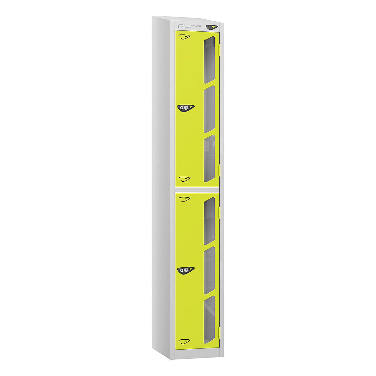 Pure Style Sloping Top Vision Panel Locker | Pearl Silver Bioshell | Carbon Zero Manufactured