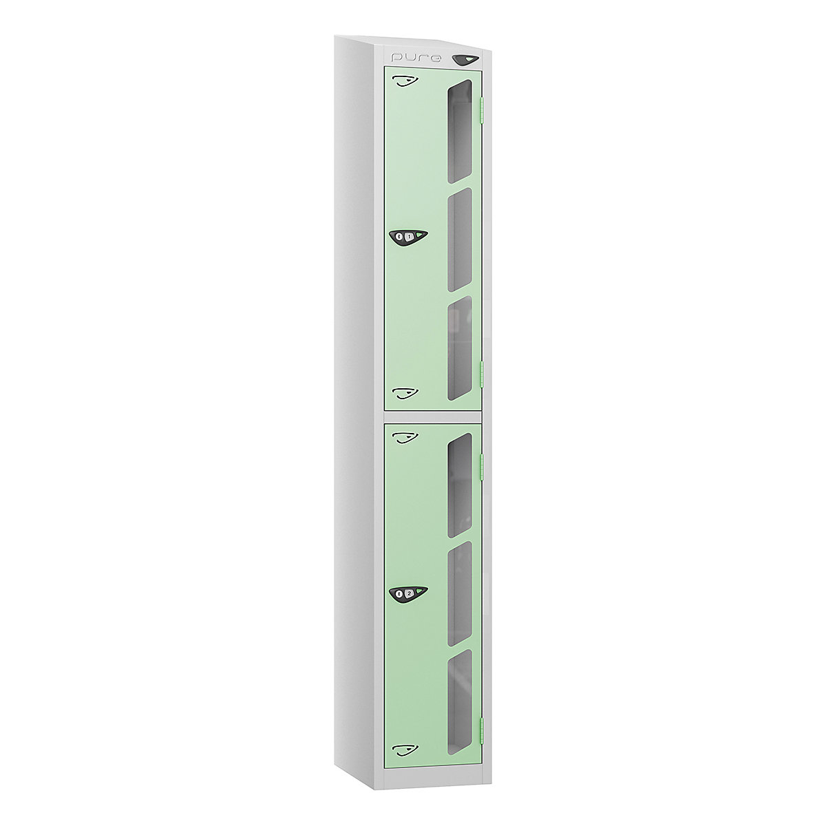 Pure Style Sloping Top Vision Panel Locker | Pearl Silver Bioshell | Carbon Zero Manufactured